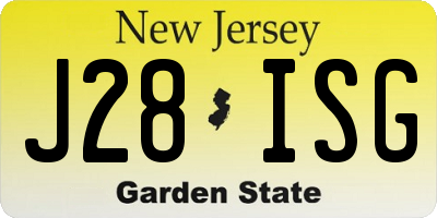 NJ license plate J28ISG