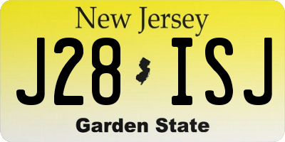 NJ license plate J28ISJ