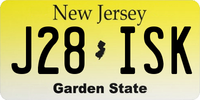 NJ license plate J28ISK