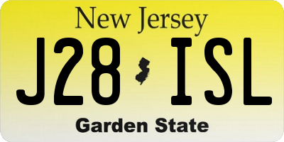 NJ license plate J28ISL