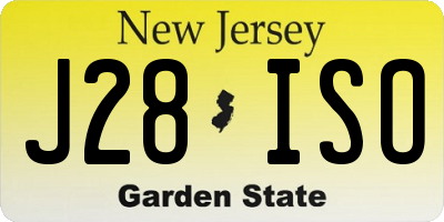NJ license plate J28ISO