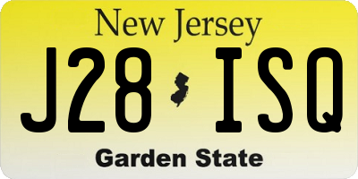 NJ license plate J28ISQ