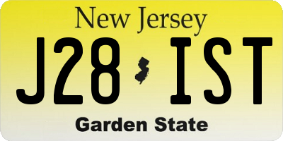 NJ license plate J28IST