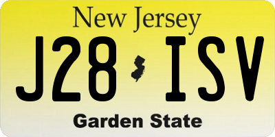 NJ license plate J28ISV
