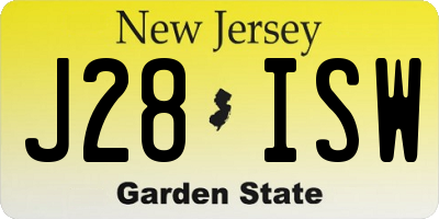 NJ license plate J28ISW