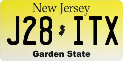 NJ license plate J28ITX