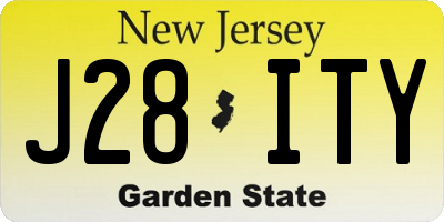 NJ license plate J28ITY
