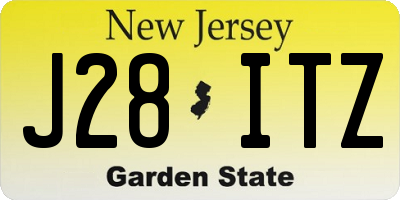 NJ license plate J28ITZ