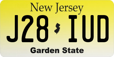 NJ license plate J28IUD