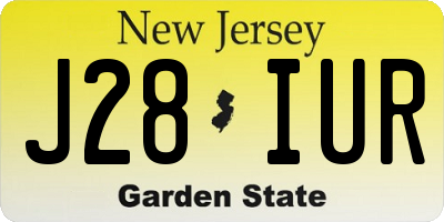 NJ license plate J28IUR