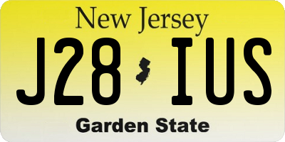 NJ license plate J28IUS