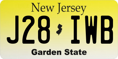 NJ license plate J28IWB