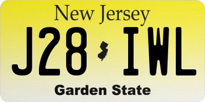NJ license plate J28IWL
