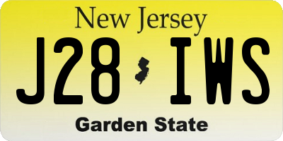 NJ license plate J28IWS