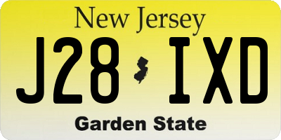 NJ license plate J28IXD