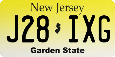 NJ license plate J28IXG
