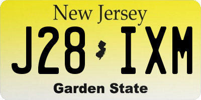NJ license plate J28IXM