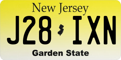 NJ license plate J28IXN
