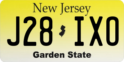 NJ license plate J28IXO
