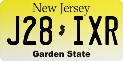 NJ license plate J28IXR