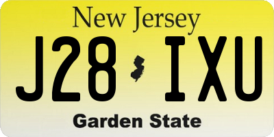 NJ license plate J28IXU