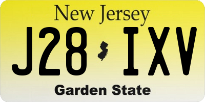 NJ license plate J28IXV