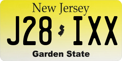 NJ license plate J28IXX