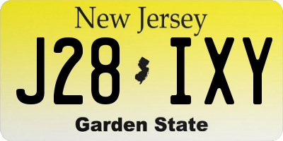 NJ license plate J28IXY