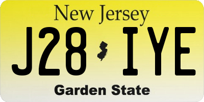 NJ license plate J28IYE