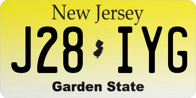 NJ license plate J28IYG
