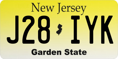 NJ license plate J28IYK