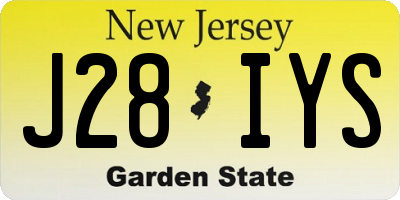 NJ license plate J28IYS