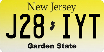 NJ license plate J28IYT