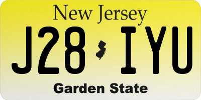 NJ license plate J28IYU