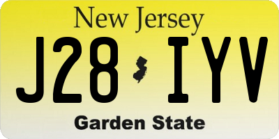 NJ license plate J28IYV