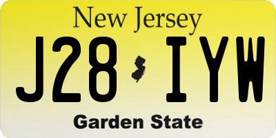 NJ license plate J28IYW