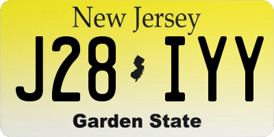 NJ license plate J28IYY