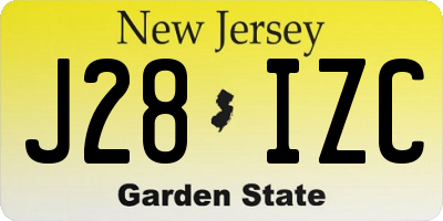NJ license plate J28IZC