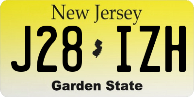 NJ license plate J28IZH