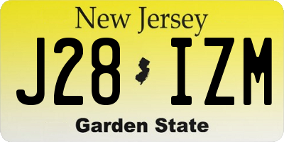 NJ license plate J28IZM