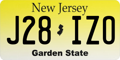 NJ license plate J28IZO