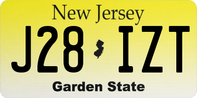 NJ license plate J28IZT