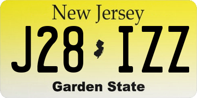 NJ license plate J28IZZ