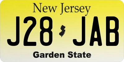 NJ license plate J28JAB