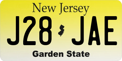 NJ license plate J28JAE
