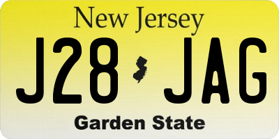 NJ license plate J28JAG