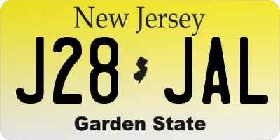 NJ license plate J28JAL