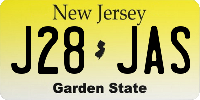 NJ license plate J28JAS