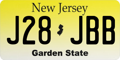 NJ license plate J28JBB