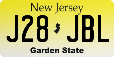 NJ license plate J28JBL